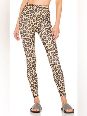 Leopard Print High-Waist Leggings - Beige/Brown